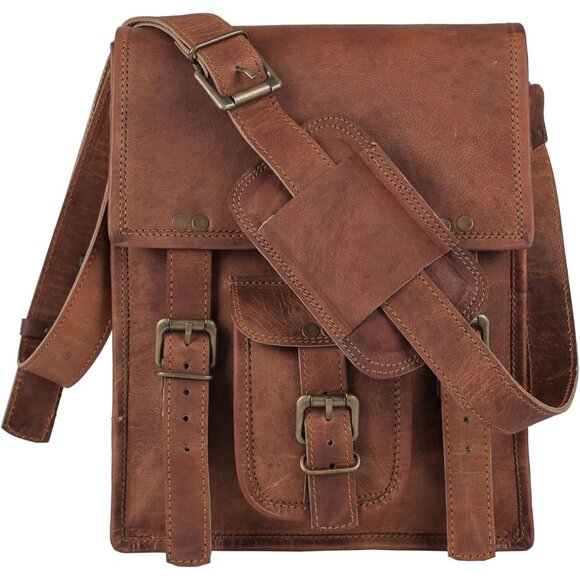 🆕 Women Brown Messenger Satchel Bag Passion Leather Sturdy Full Grain Durable - Picture 7 of 9